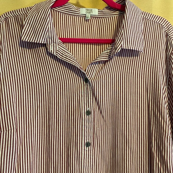 True Craft 2x babydoll style striped collar top. - Picture 4 of 5